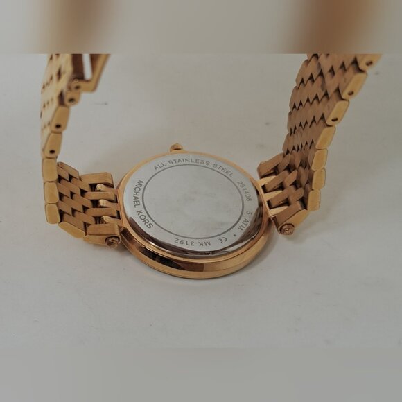 Michael Kors Darci Three-Hand Rose Gold-Tone Women's Watch MK3192 Quartz 7 Inch - Picture 12 of 16